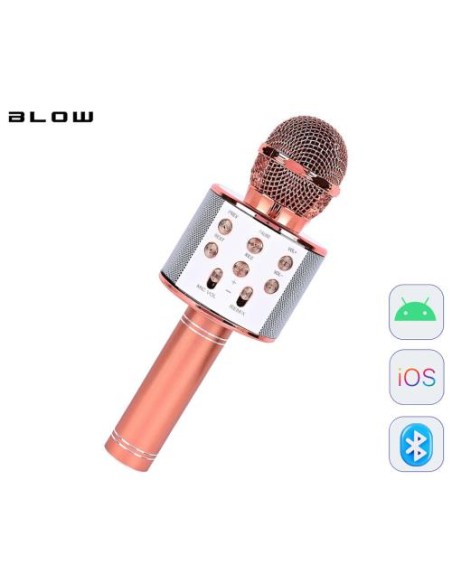 Mikrofon Blow PRM402 KARAOKE z zvočnikom, roza zlat