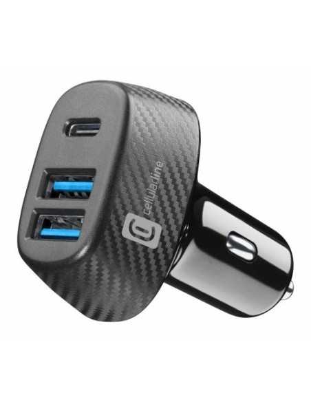 USB polnilec za avto CellularLine MultiPower Trio (CBRUSB3PD44WK), 44W