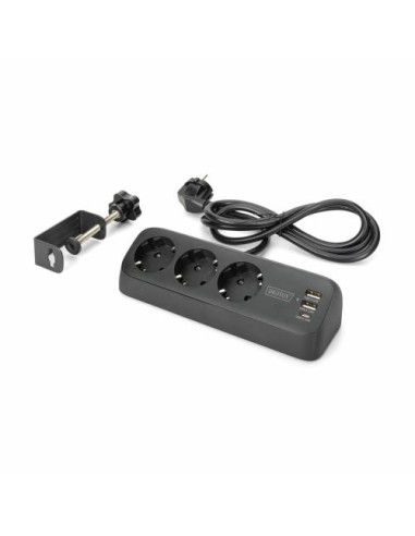 Razdelilnik 3 vtičnice 220V, 1.5m, 2xUSB-A, 1xUSB-C, Digitus DA-70625