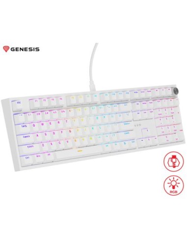 Tipkovnica Genesis Thor 404, Gateron Yellow Pro, bela