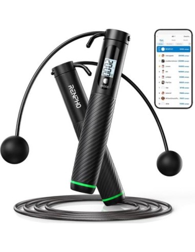 Preskakovalna vrvica z nasadkom Renpho Smart Jump Rope (PEU-Q008-BK)