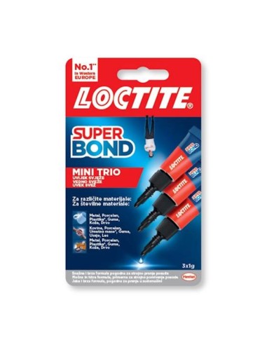 Sekundno lepilo Henkel Super Attak mini trio, 3x1g na blistru