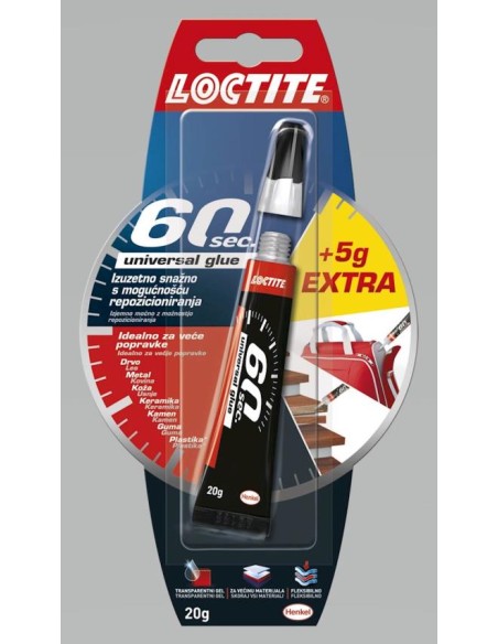 Univerzalno lepilo Loctite 60 sec, 15g + 5g na blistru