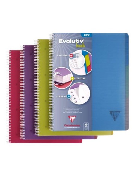 Blok spiralni Clairefontaine Evolutiv Book, A4, črte