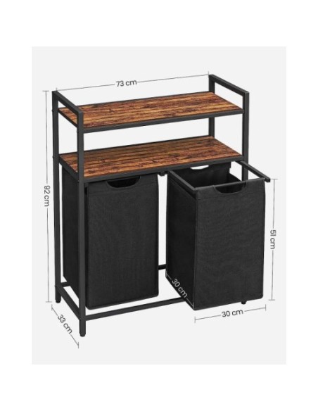 Košara za perilo Vasagle BLH211B01, črna