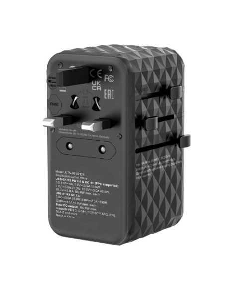 Adapter za napajanje potovalni Verbatim UTA-06 GaN III Universal Travel Adapter (32121)