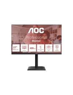 Monitor AOC 27"/68cm U27E4CV, 3840x2160, 1200:1, 400 cd/m2, 4ms