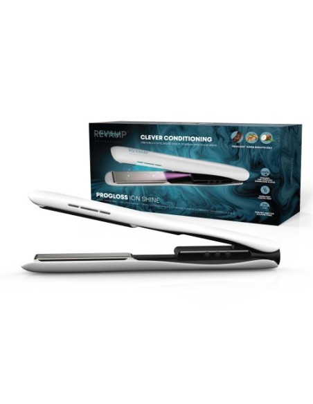 Likalnik za lase Revamp Progloss Ion Shine Ceramic Hair Straightner (ST-1850 ), bel
