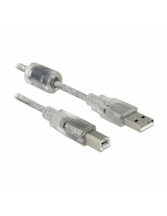 Kabel USB A-B  5m Delock dvojno oklopljen transparent s ferito