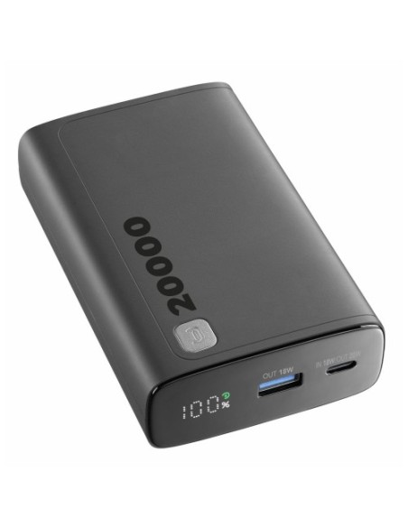 Prenosna baterija CellularLine Elite (PBDISPL01PD20000K), 20.000mAh, črna