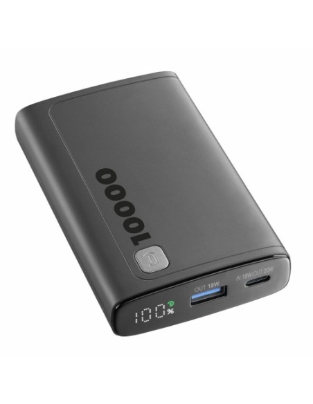 Prenosna baterija CellularLine Elite (PBDISPL01PD10000K), 10.000mAh, črna