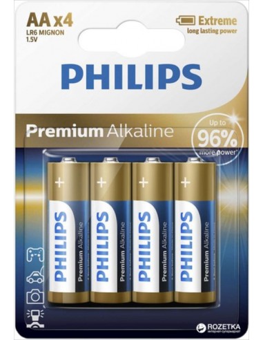 Baterija alkalna Philips 1,5V AA R06 4x (LR6M4B/10)
