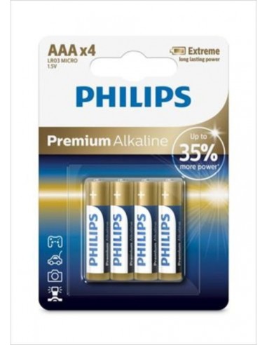 Baterija alkalna Philips 1,5V AAA LR03 4x (LR03M4B/10)