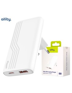 USB polnilec Allity ATC-02 GaN 65W USB-C/A, bel