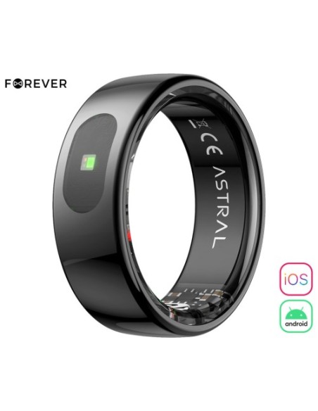 Pametni prstan Forever Astral SR-100, Carbon Black, velikost 7 (55mm)