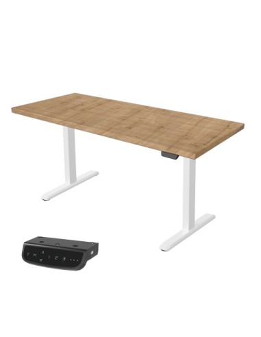 Miza dvižna UVI Desk Standard V2 Chalet Oak in bel okvir (UVIDSTV2CHWH)