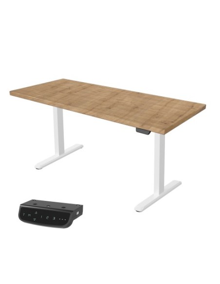 Miza dvižna UVI Desk Standard V2 Chalet Oak in bel okvir (UVIDSTV2CHWH)
