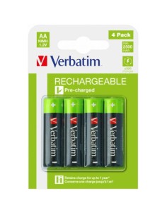 Baterija polnilna Verbatim 49517 Premium, 2500mAh Ni-MH AA, 4 pack