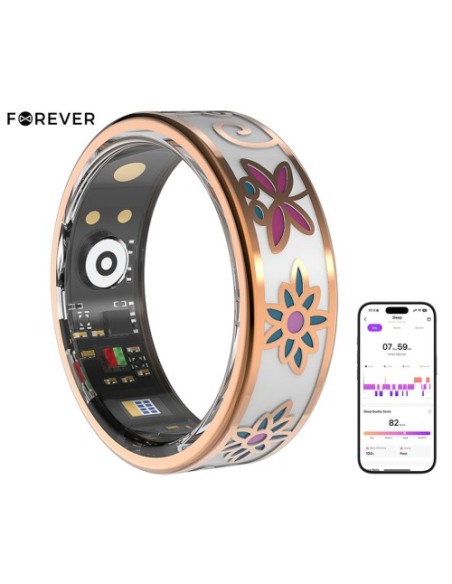 Pametni prstan Forever Botanical SR-101, Rose Gold, velikost 11 (65mm)