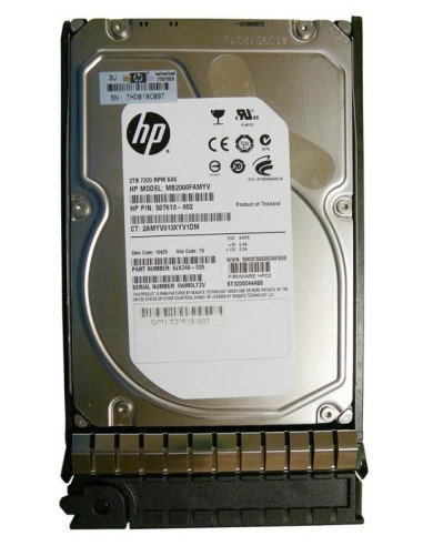 Trdi disk HPE 2TB SAS hot swap 3.5" hard disks, 7.200 rpm (508010-001 / 507616-B21)