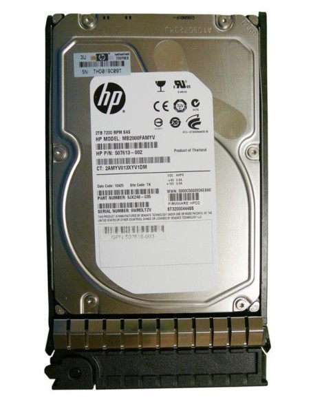Trdi disk HPE 2TB SAS hot swap 3.5" hard disks, 7.200 rpm (508010-001 / 507616-B21)