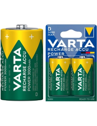 Baterija polnilna Varta 85061011, 3000mAh Ni-MH D/HR20, 2-pack