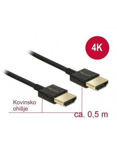 Kabel HDMI M/M 0.5m, Delock 84786