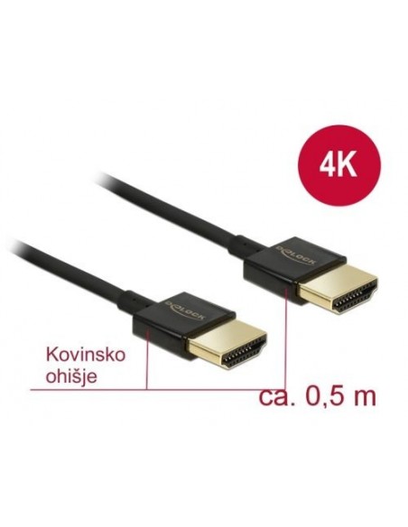 Kabel HDMI 0.5m, Delock 84786