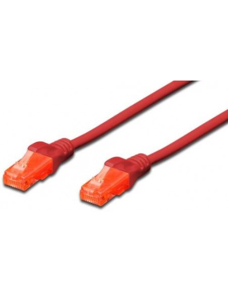 Priključni kabel UTP C6 RJ45 1m, rdeč, Digitus DK-1617-010/R